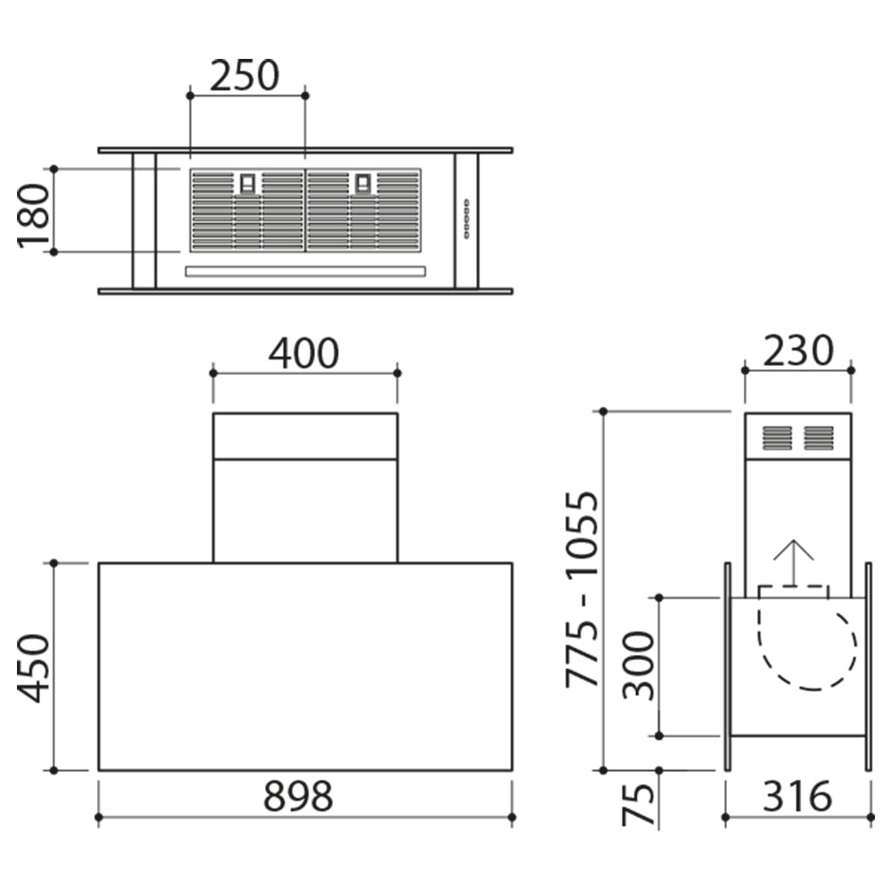 BARAZZA@1KSTI9 Cappa 90 STEEL ISOLA / Inox - immagine 2