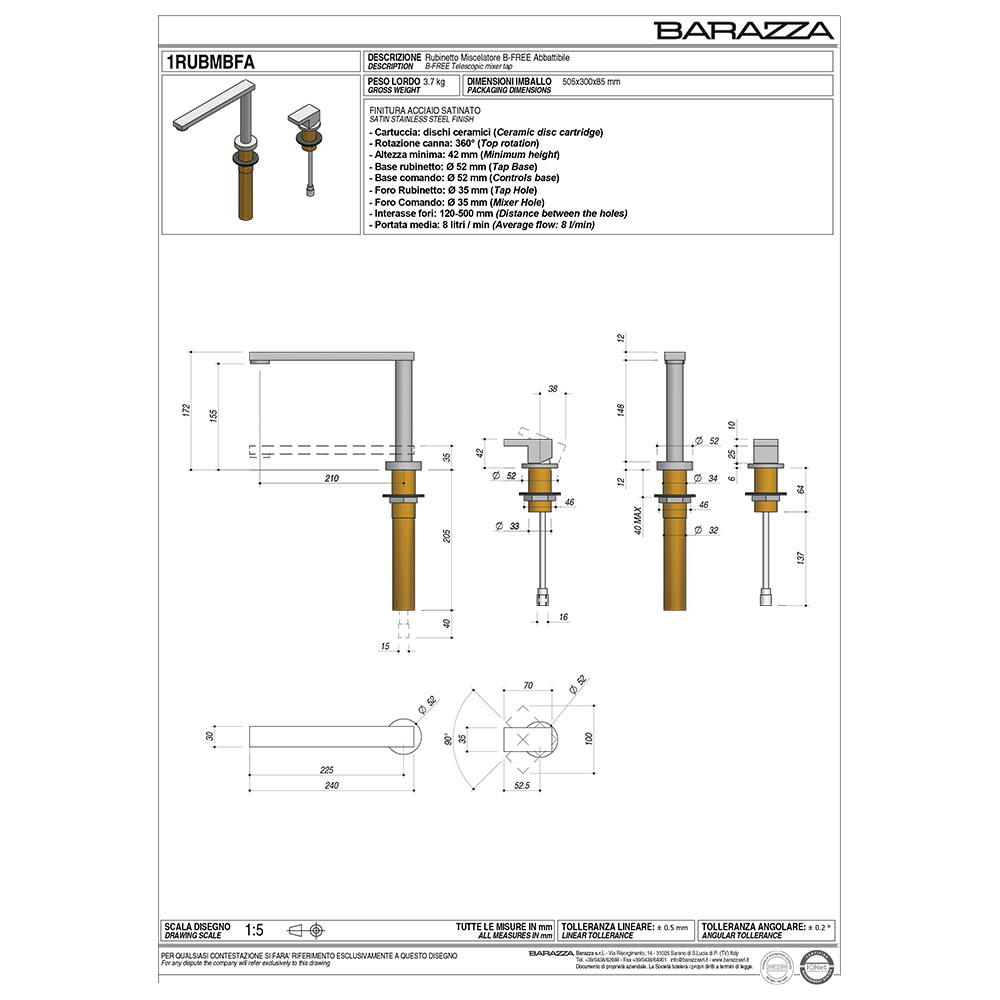 BARAZZA 1RUBMBFA Mix B_FREE GHOST / Satinato - immagine 3