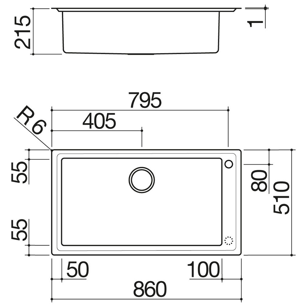 BARAZZA 1LES91P Lavello EASY 86.1.IBP.FT / Inox - immagine 2