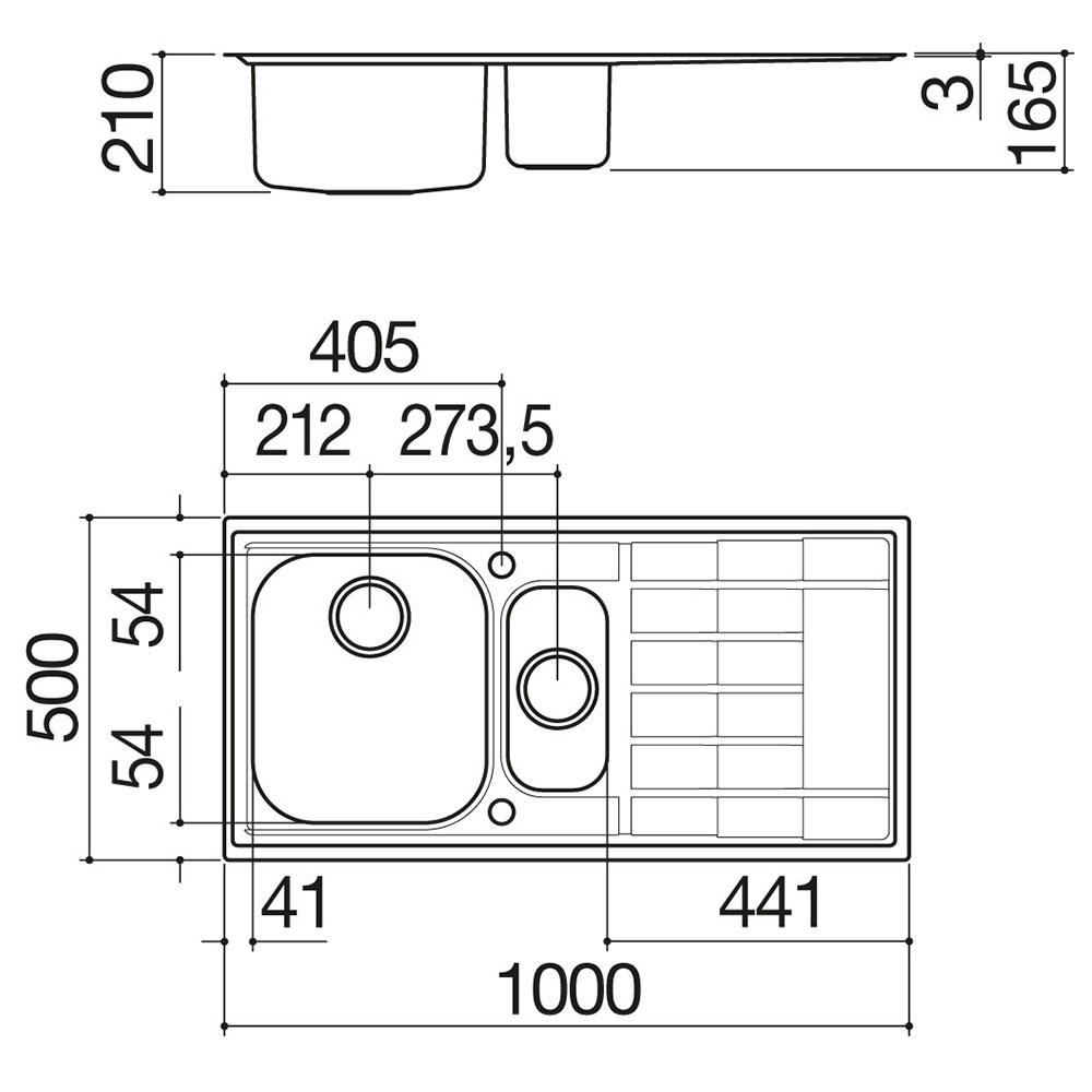 BARAZZA 1LLV100D Lavello B_LEVEL 100.1½.IBR / Ix.D - immagine 2