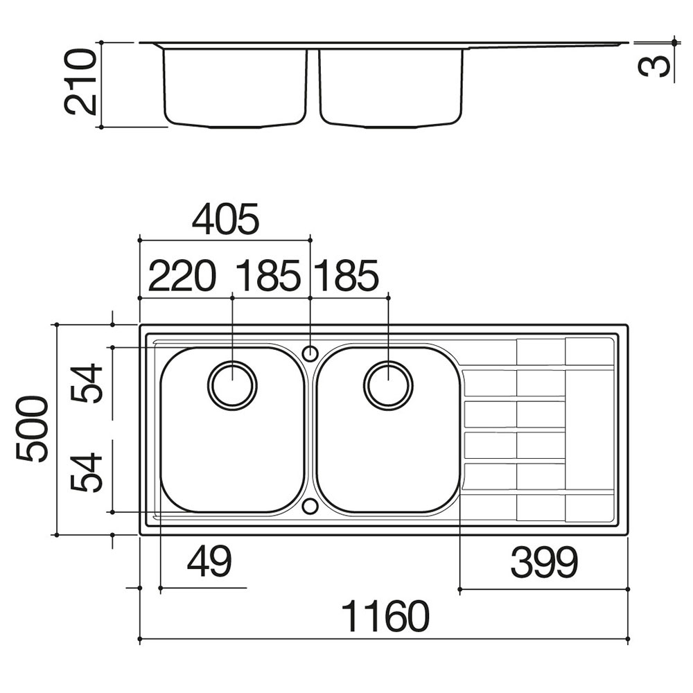 BARAZZA 1LLV1202S Lavello B_LEVEL 116.2.IBR / Ix.S - immagine 2