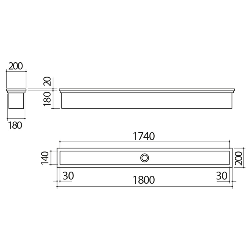 BARAZZA 1CIA180 Canale Inserimento 180 / Inox - immagine 3