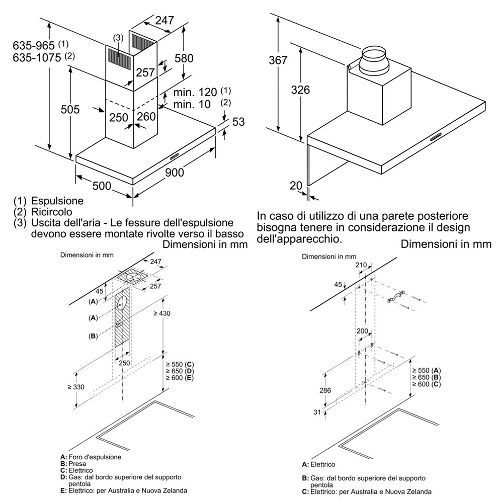 BOSCH@DWB96FM50 Cappa Parete 90 / Inox - immagine 3