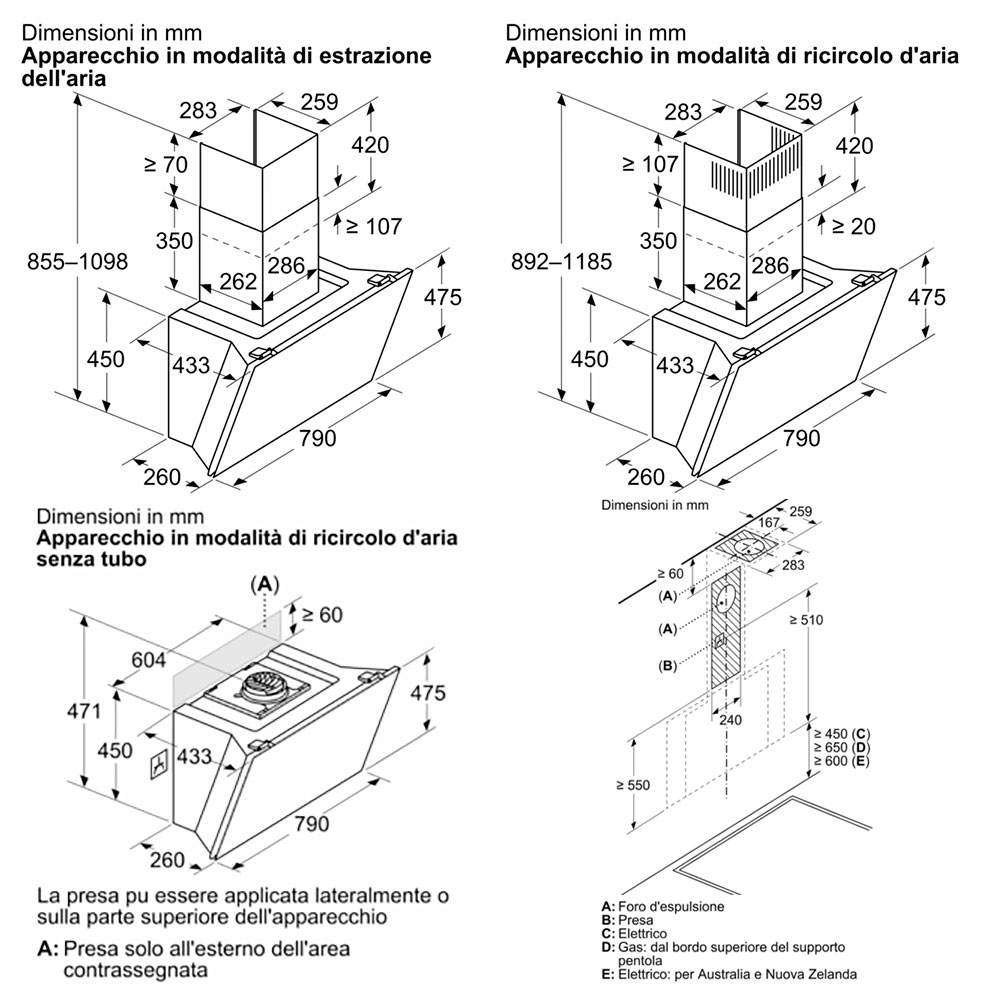 BOSCH@DWK81AN60 Cappa Parete 80 / Nero - immagine 3