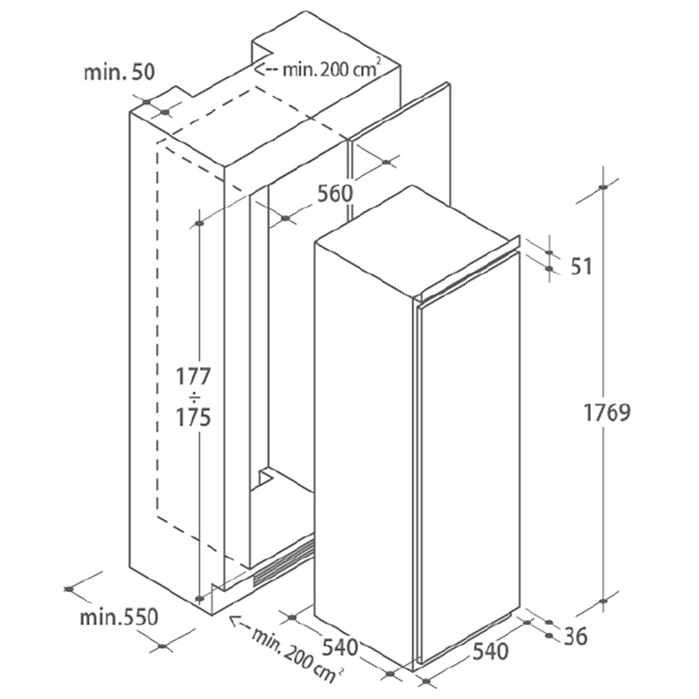 CANDY@CFBO3550E1 Frigo Congelatore 1778 A+ / Dx.R - immagine 2