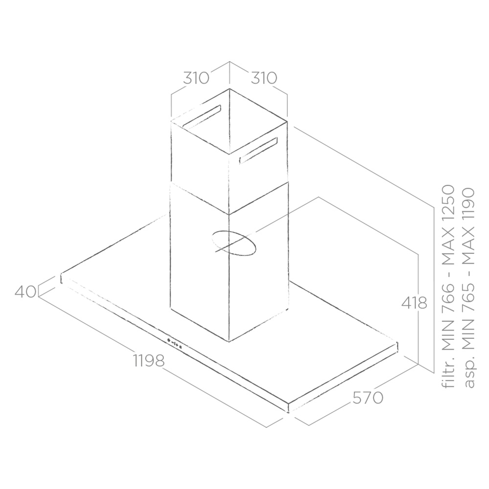 ELICA THIN ISLAND IX/A/120 Cappa / Inox - immagine 2