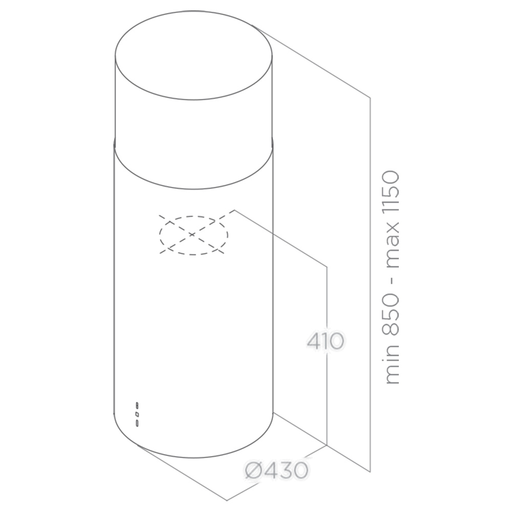 ELICA TUBE PRO ISLAND BL MAT/A/43 Cappa / Nero - immagine 2