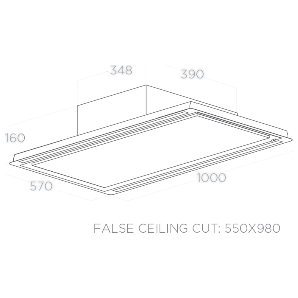 ELICA HILIGHT-W Ceiling 16/A/100 / Bianco.No Motor - immagine 2