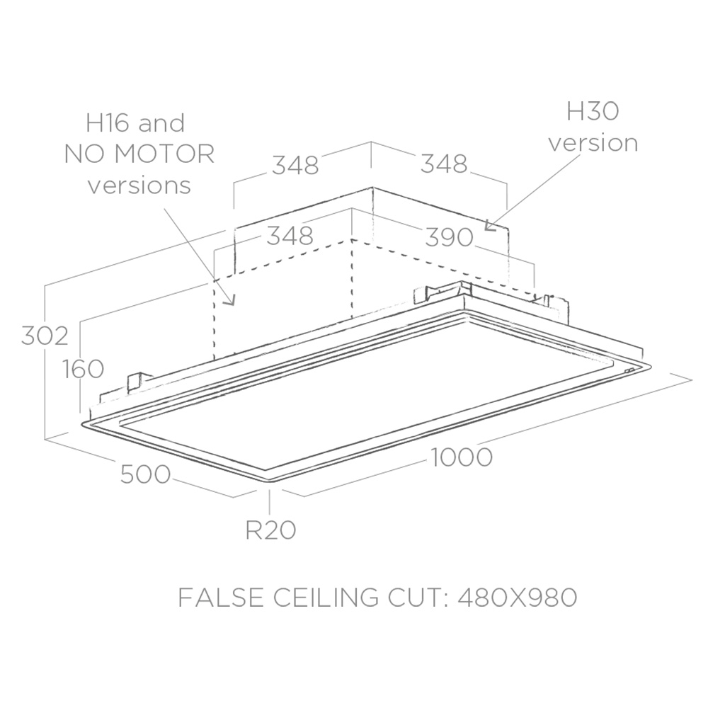 ELICA ILLUSION Ceiling H30/WH/A/100 / Bianco - immagine 3