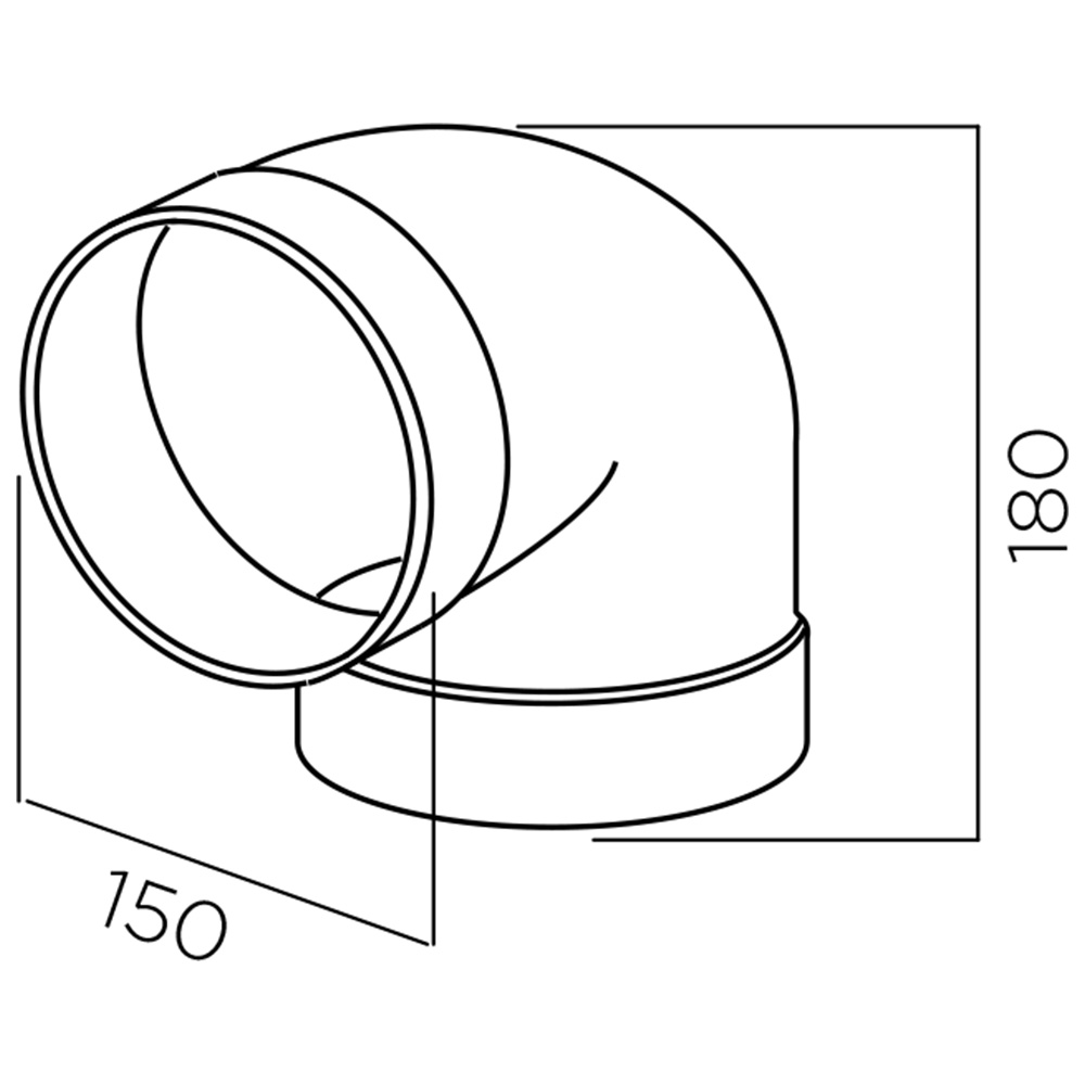 ELICA@1053Y Curva Tonda O? 150 90° - immagine 2
