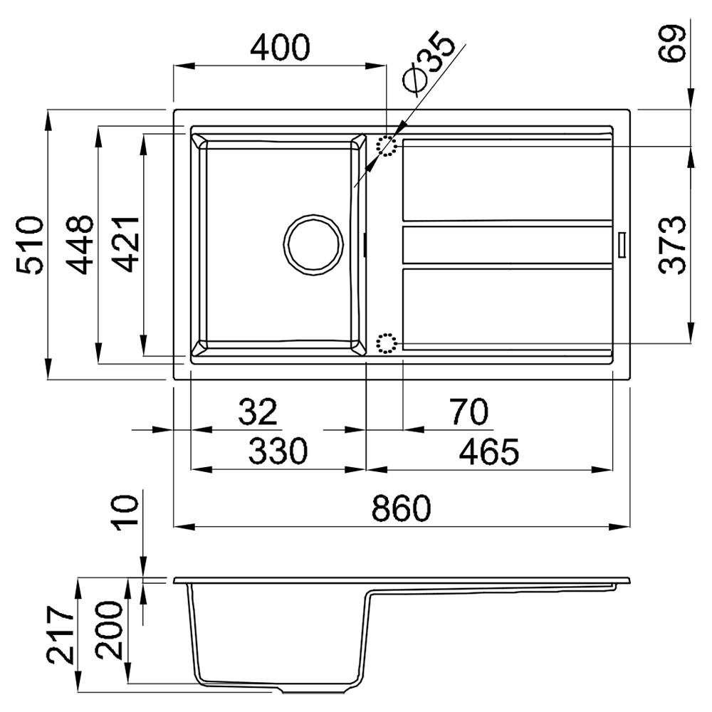 ELLECI LGB40040 Lavello BEST 400 / Nero - immagine 2