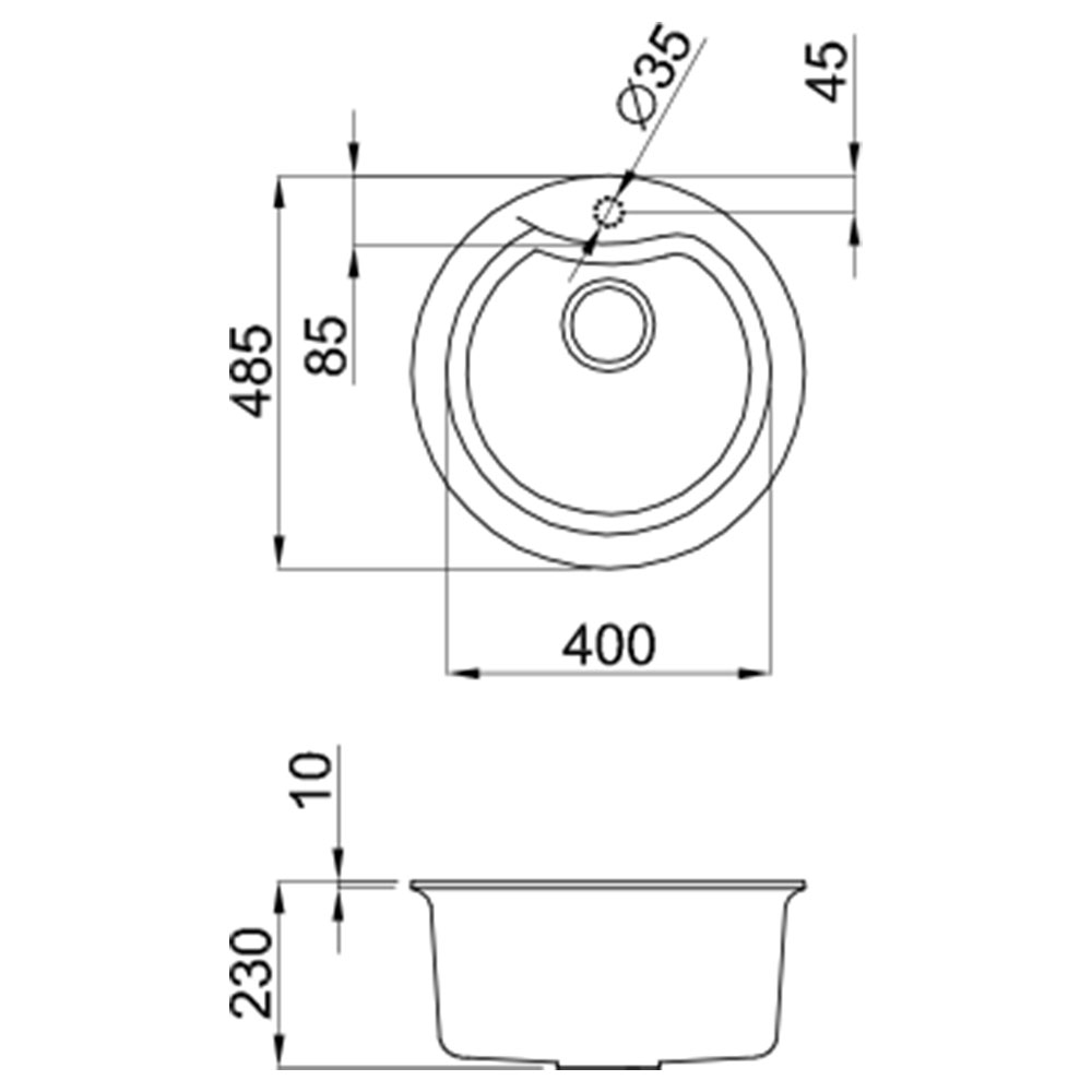 ELLECI LGEROU40 Lavello EGO ROUND / Nero - immagine 2