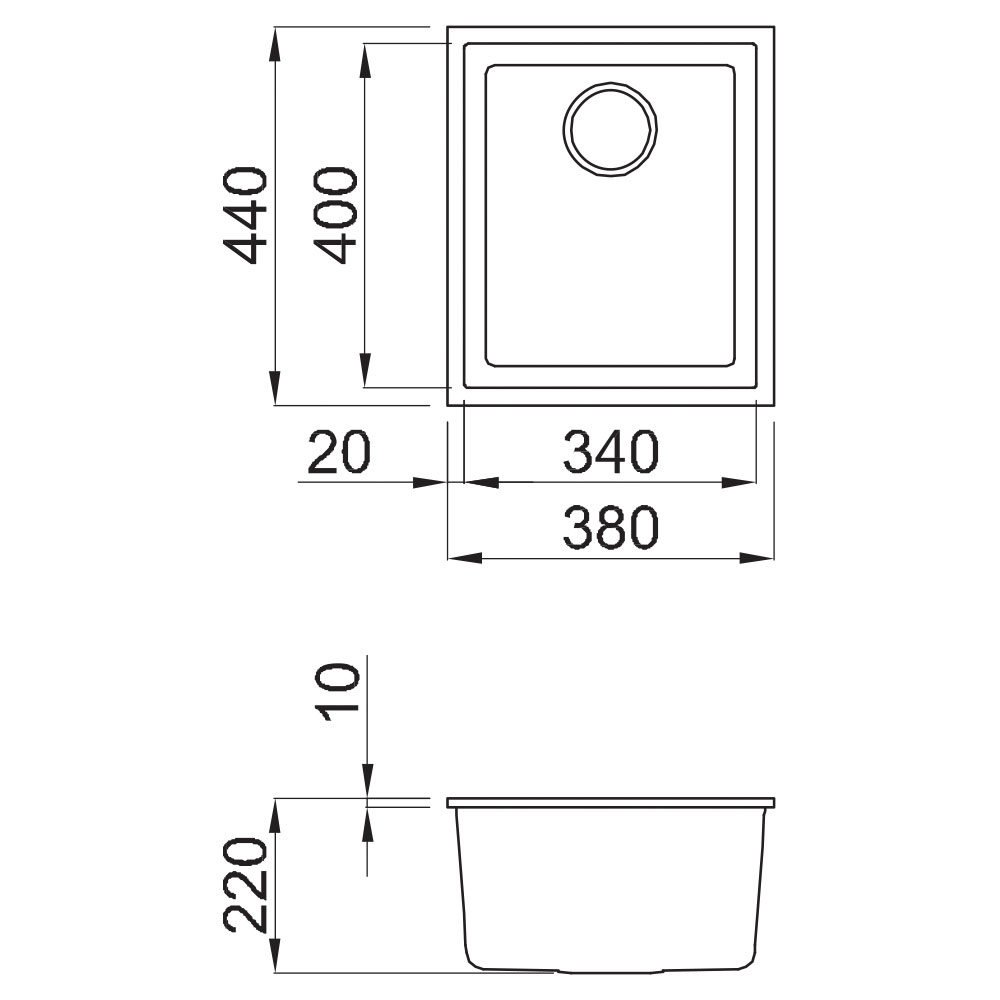 ELLECI LGQ10048BSO Lavello QUADRA 100 / Cemento - immagine 2