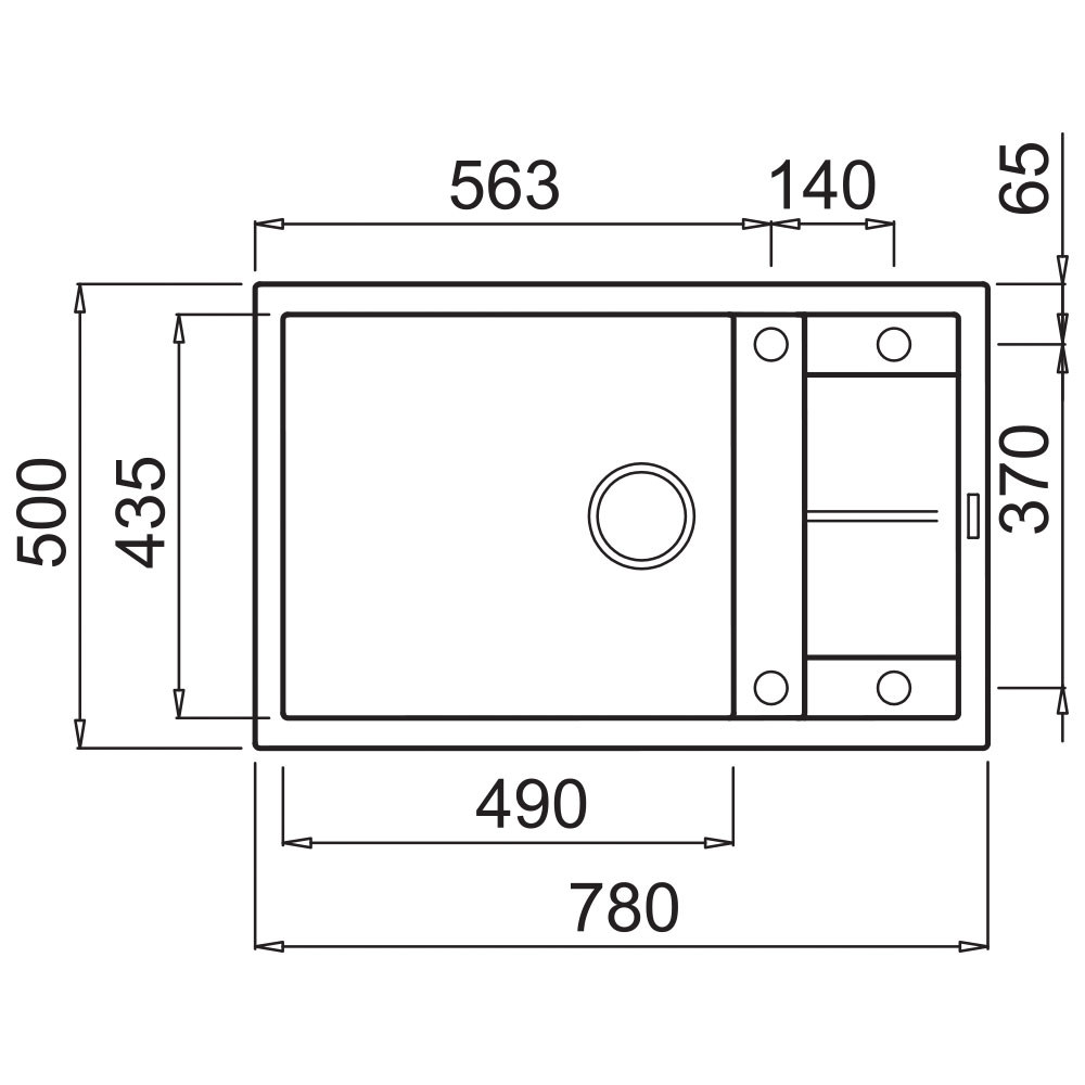 ELLECI LGU31068 Lavello UNICO 310 / Bianco - immagine 2