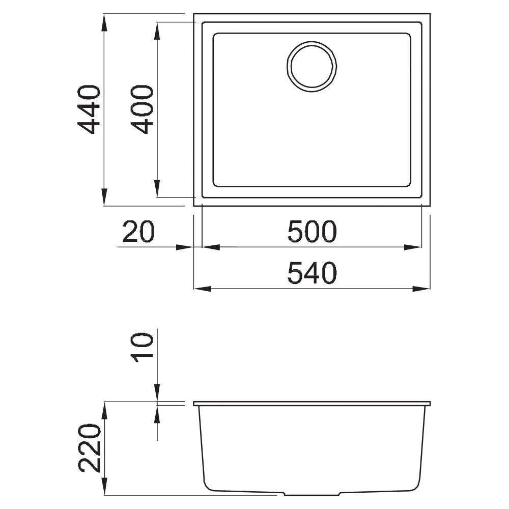 ELLECI LKQ10596BSO Lavello QUADRA 105 / White - immagine 2