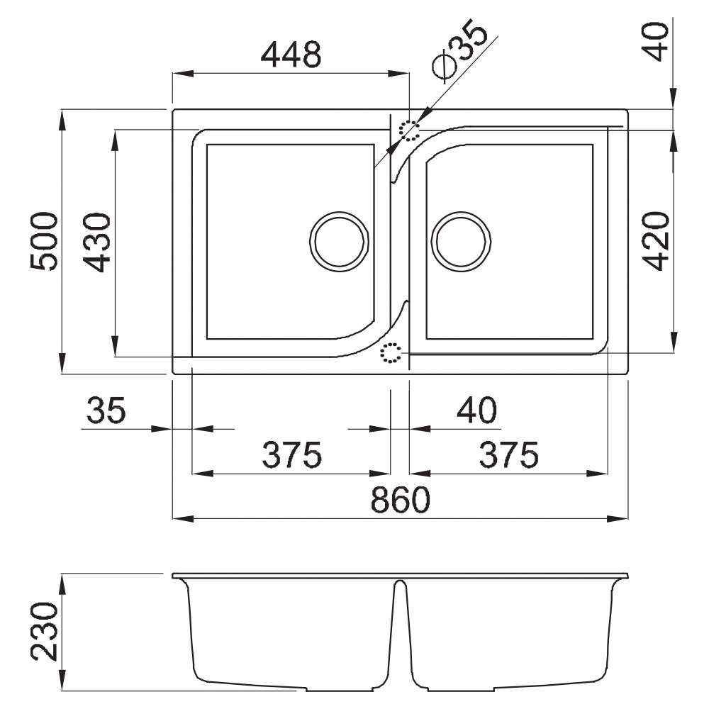 ELLECI LME45070 Lavello EGO 450 / Ghisa - immagine 2