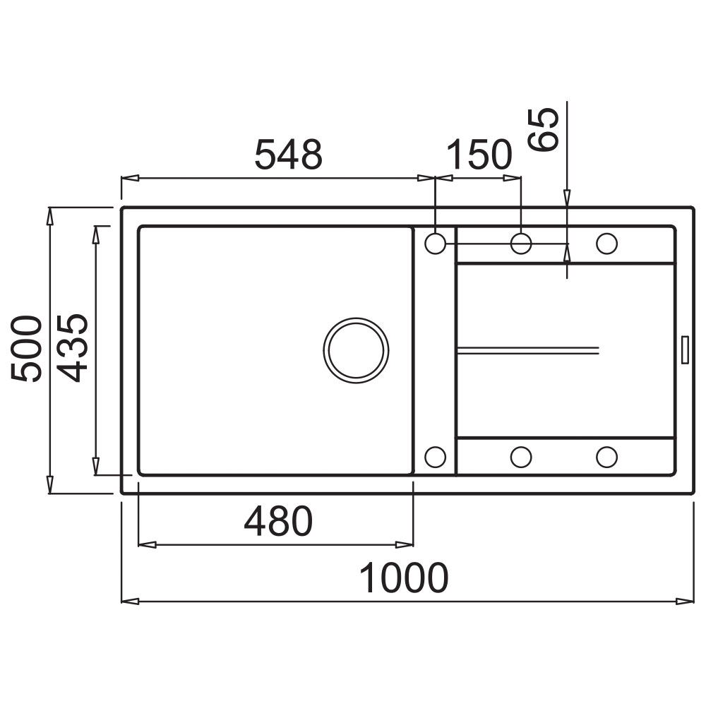 ELLECI LMU48079 Lavello UNICO 480 / Aluminium - immagine 2