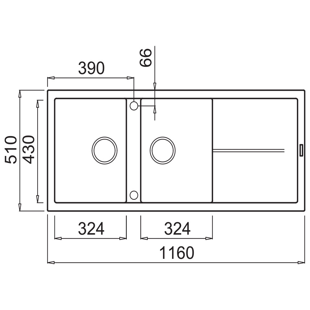 ELLECI LMU50079 Lavello UNICO 500 / Aluminium - immagine 2