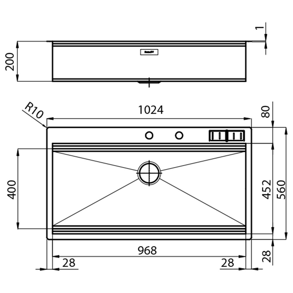 FOSTER@1017.055 Vasca MILANO 97.1V.FT / Inox - immagine 5