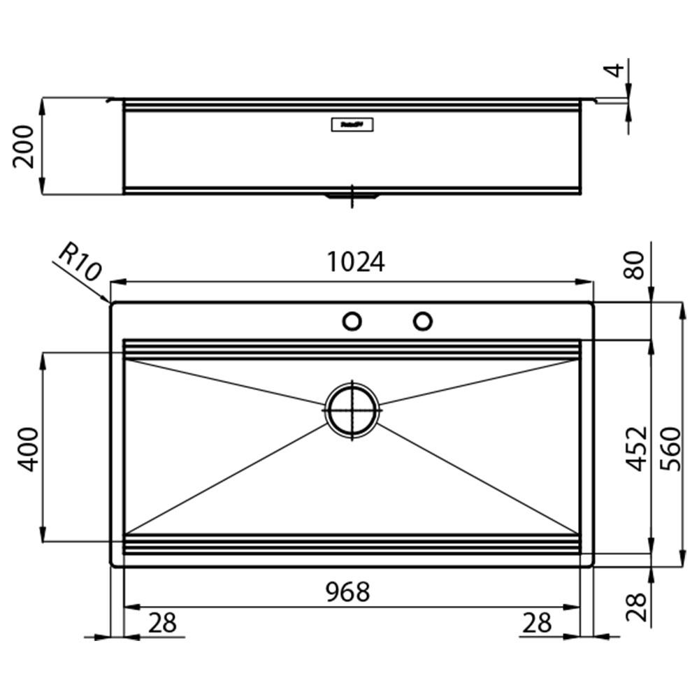 FOSTER@1018.050 Vasca MILANO 97.1V.Q4 / Inox - immagine 5