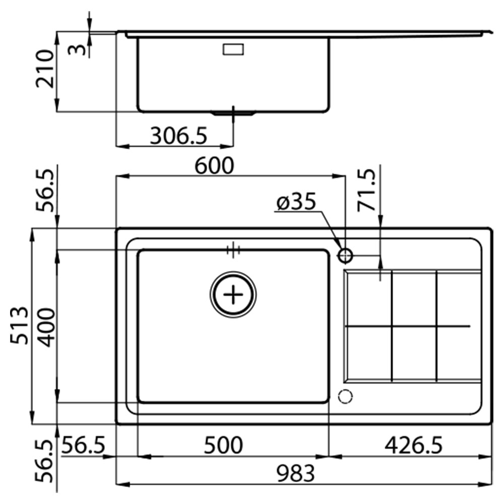FOSTER@2263.052 Vasca KE 98.1V.SF / Inox.S - immagine 2