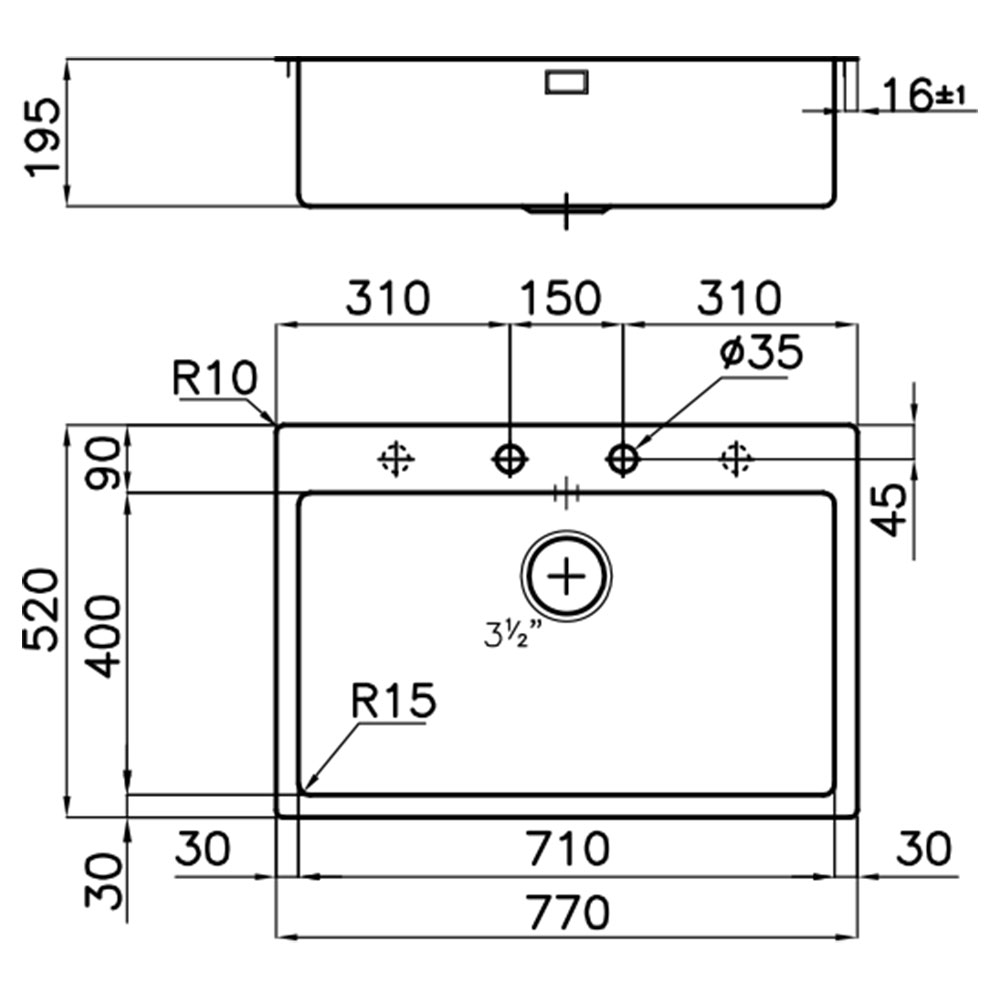 FOSTER@2266.050 Vasca KE 77.1V.FT / Inox - immagine 2