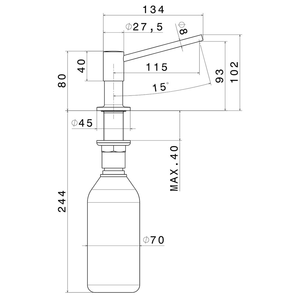 NEWFORM@2418.21.018 Dispenser X-TREND / Cromo - immagine 2