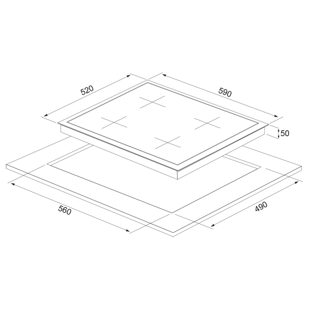 SILVERLINE@IH5445B01 Induzione 60 / Nero - immagine 2