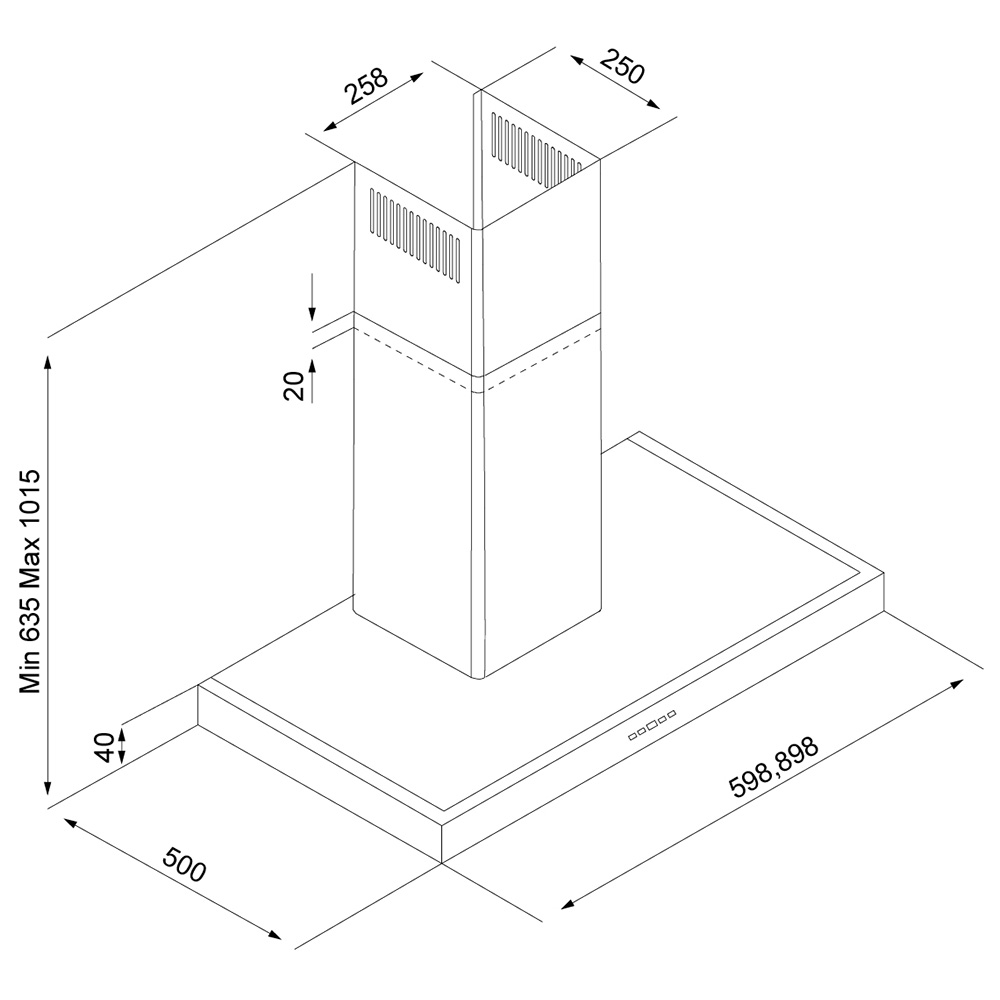 SILVERLINE@3120.9.733.01 Cappa Parete / Inox - immagine 2
