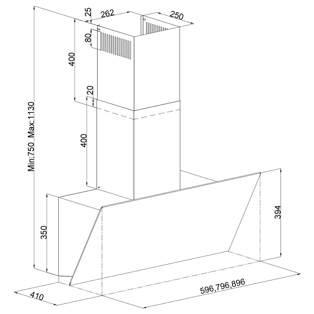 SILVERLINE 3457.9.733.02 Parete 90 / Nero - immagine 2