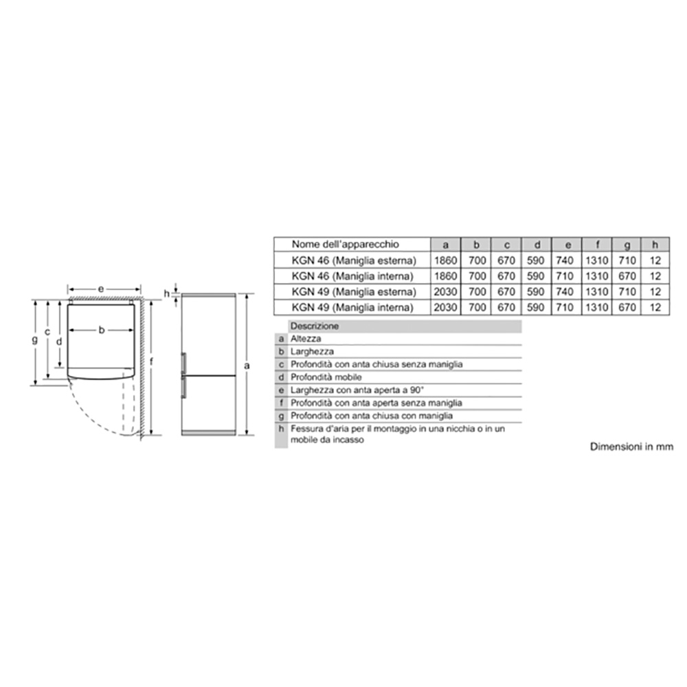 SIEMENS@KG49NXXEA Combinato 70 Cl.E / Black.Door - immagine 4
