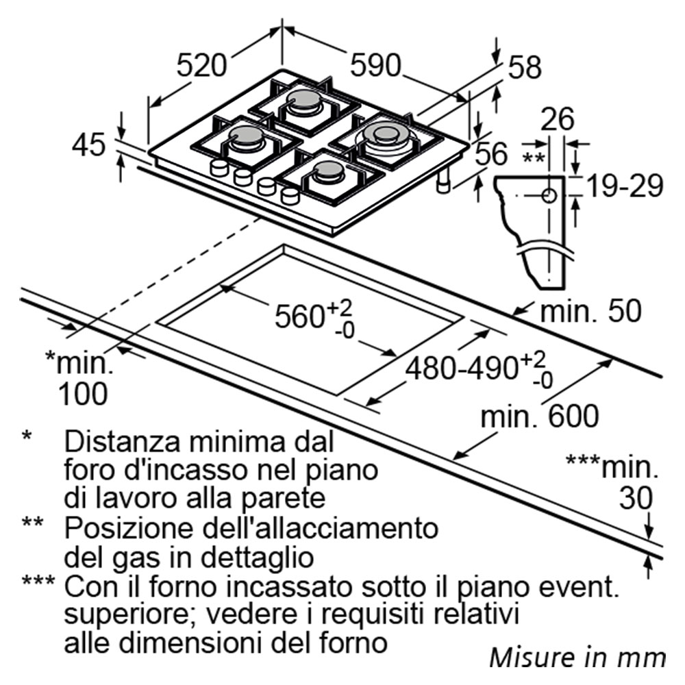 SIEMENS@EP6A6HB20 Piano Gas 60 / Cr.Nero.Gh - immagine 3