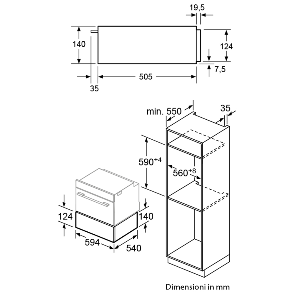 SIEMENS BI510CNR0 Scaldavivande / Nero - immagine 2