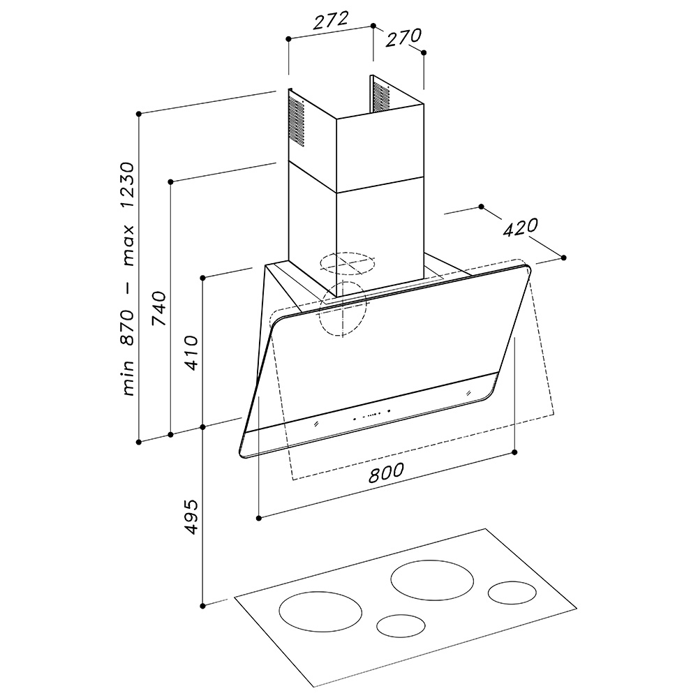 SIRIUS SLTC93/AN/80 Cappa Parete / Antracite - immagine 3