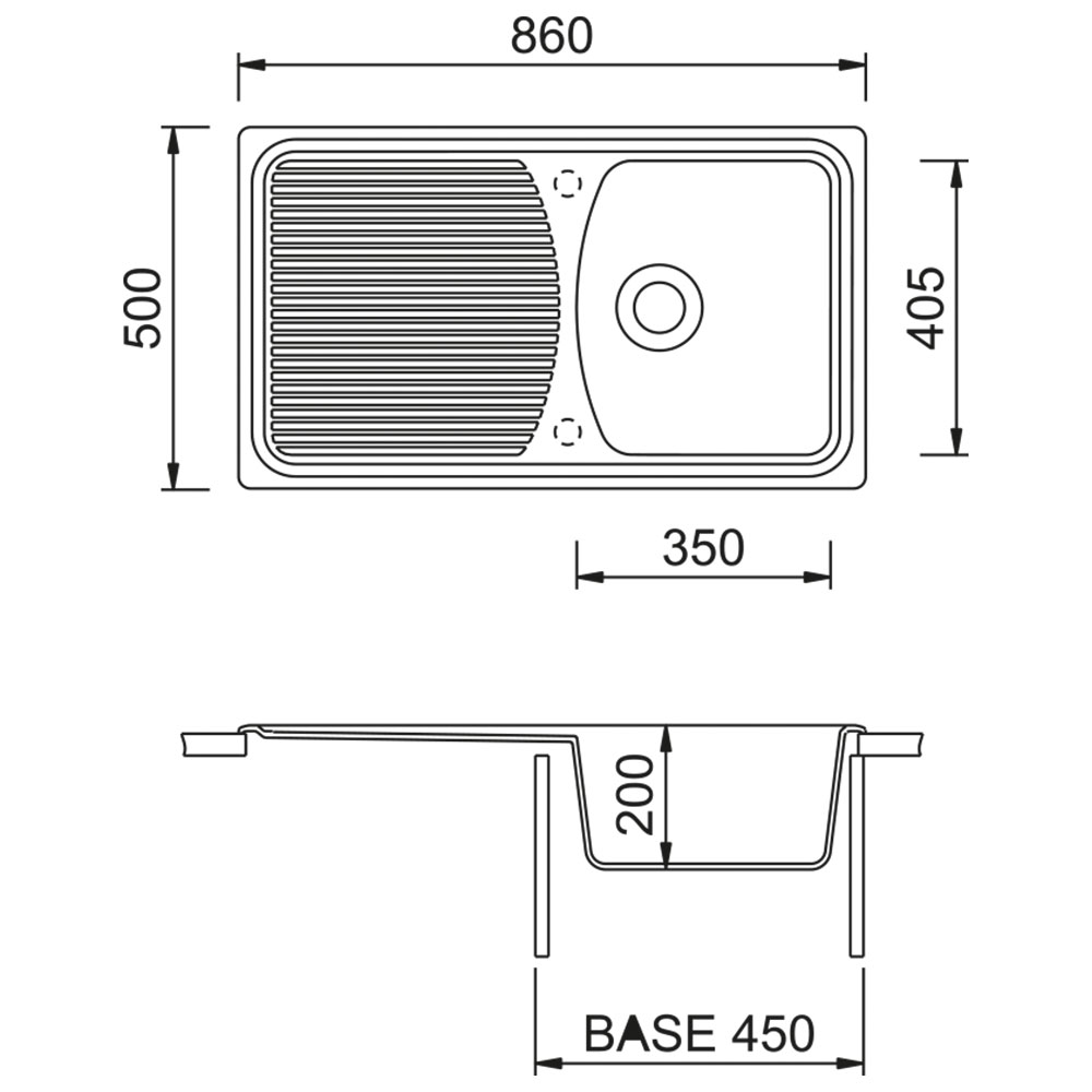 TELMA@DO08610.71 Lavello MQ DOMINO / Alluminio - immagine 3