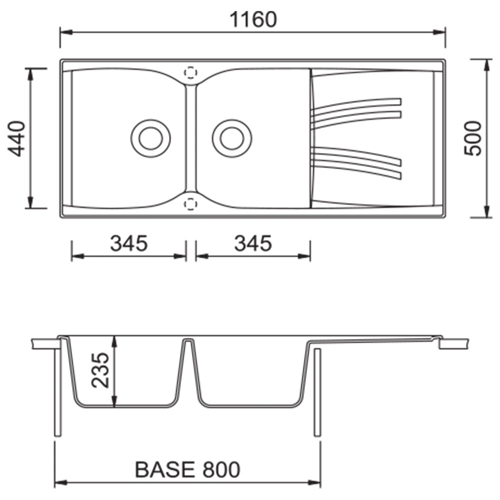 TELMA NK11620.71 Lavello MQ NAIKI / Alluminio - immagine 3