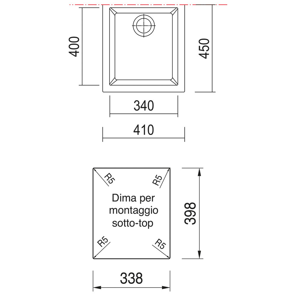 TELMA ON4110ST.29 Lavello TG CUBE / Gran.Avena - immagine 3