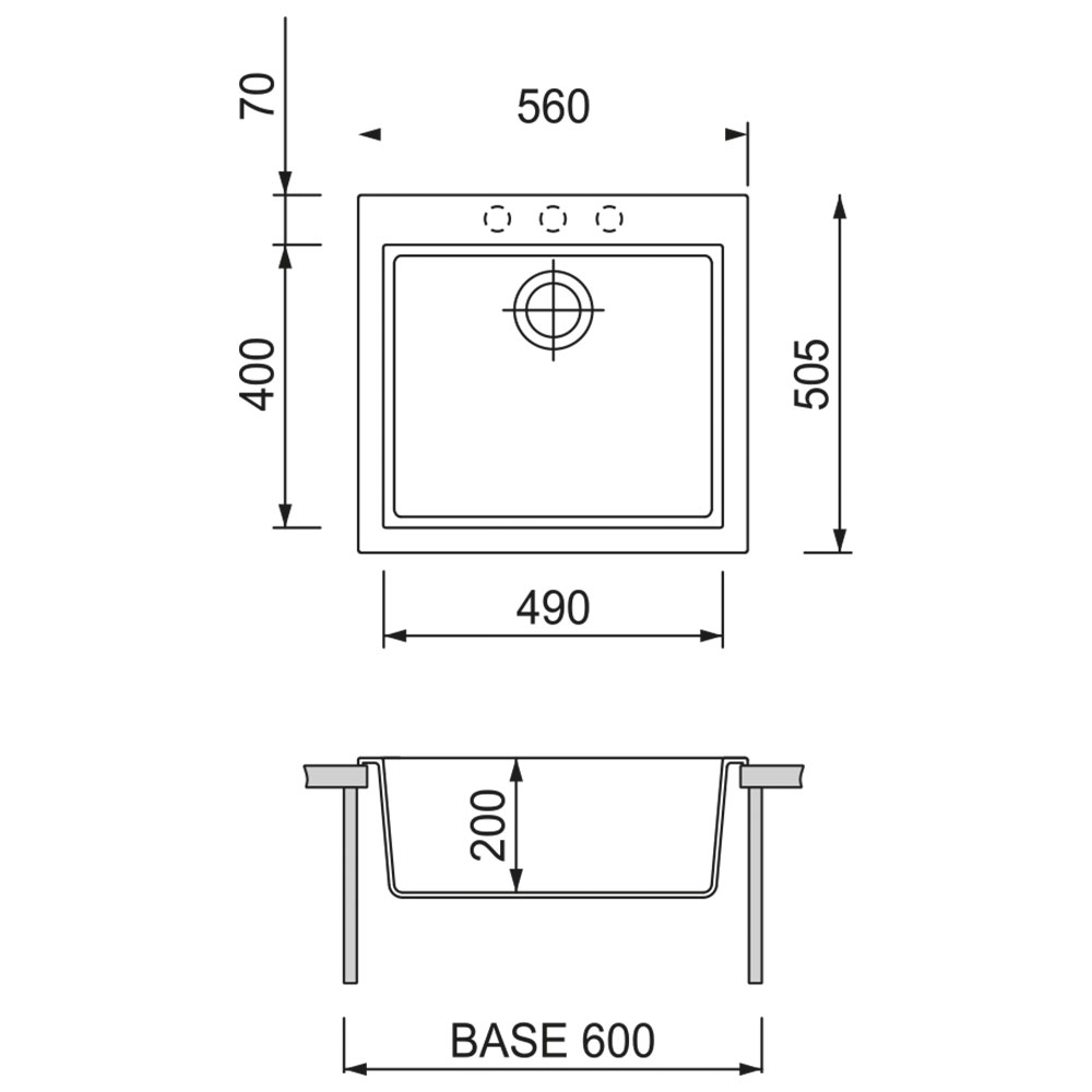 TELMA ON5610.28 Lavello TG CUBE / Bianco.Latte - immagine 3