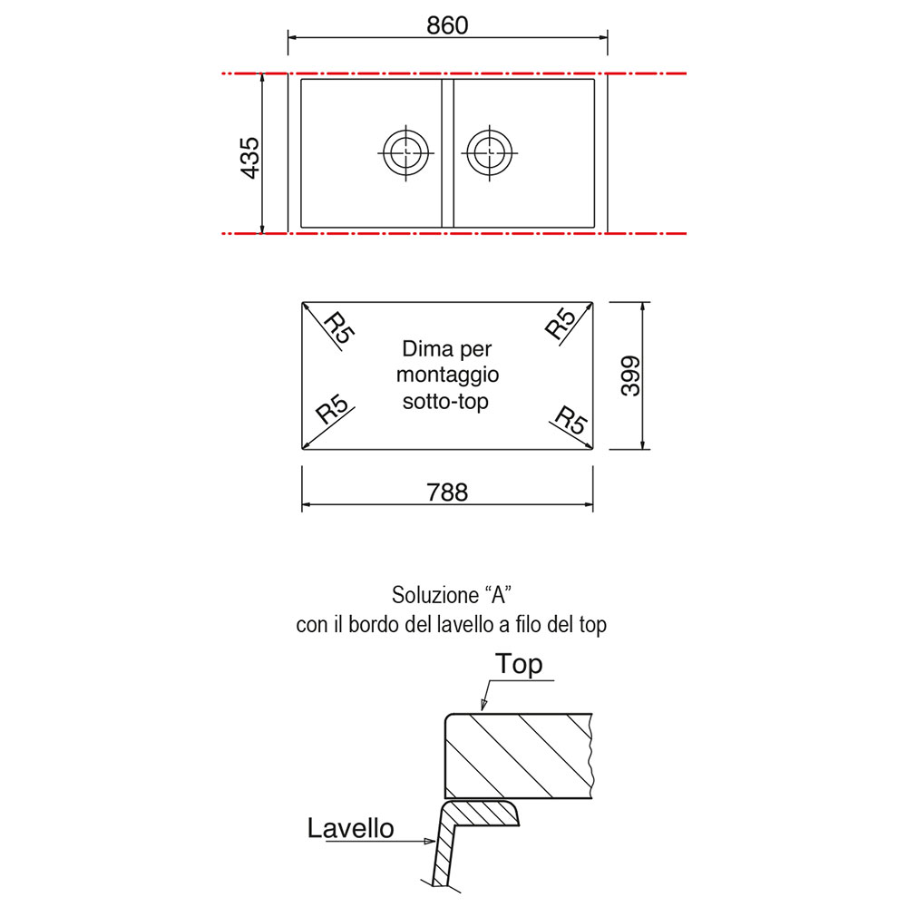 TELMA ON8620ST.29 Lavello TG CUBE / Gran.Avena - immagine 4
